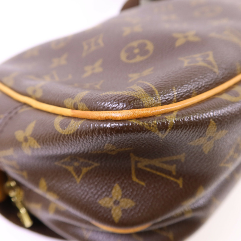 LOUIS VUITTON Monogram Reporter PM金扣肩背袋棕色-15