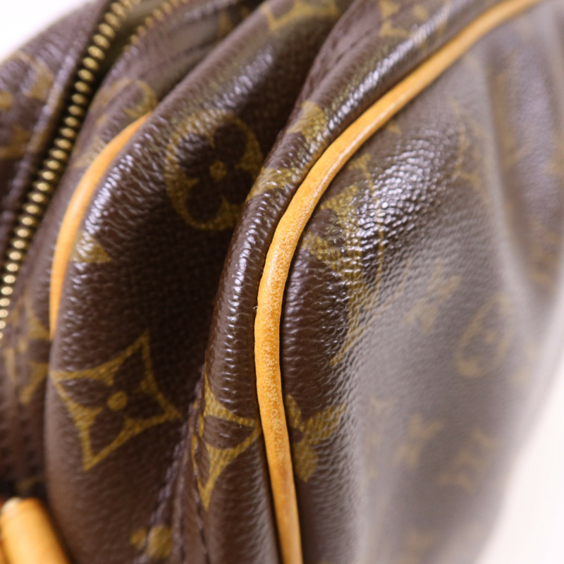 LOUIS VUITTON Monogram Reporter PM金扣肩背袋棕色-19