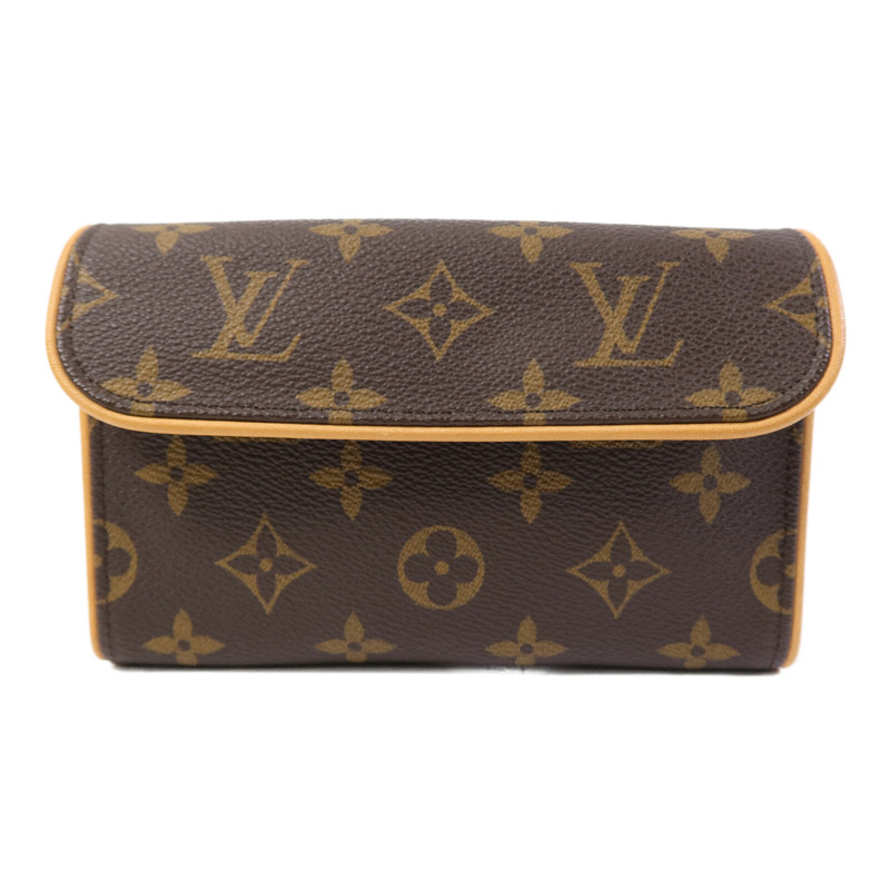 LOUIS VUITTON Monogram Pochette Florentine金扣腰包棕色-0