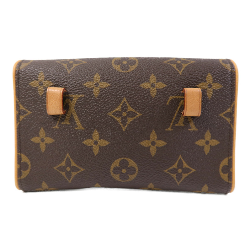 LOUIS VUITTON Monogram Pochette Florentine金扣腰包棕色-1