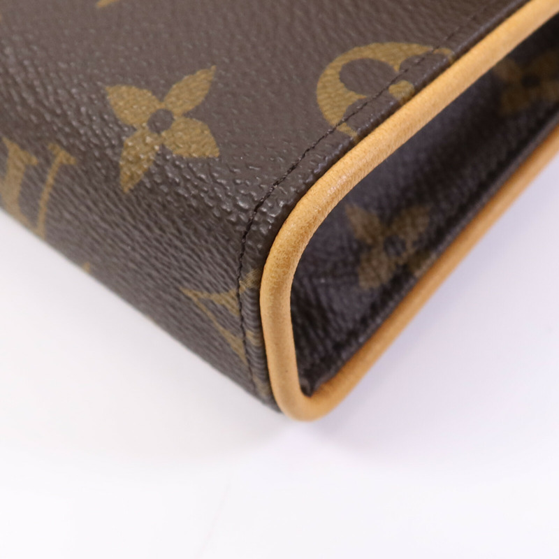 LOUIS VUITTON Monogram Pochette Florentine金扣腰包棕色-4