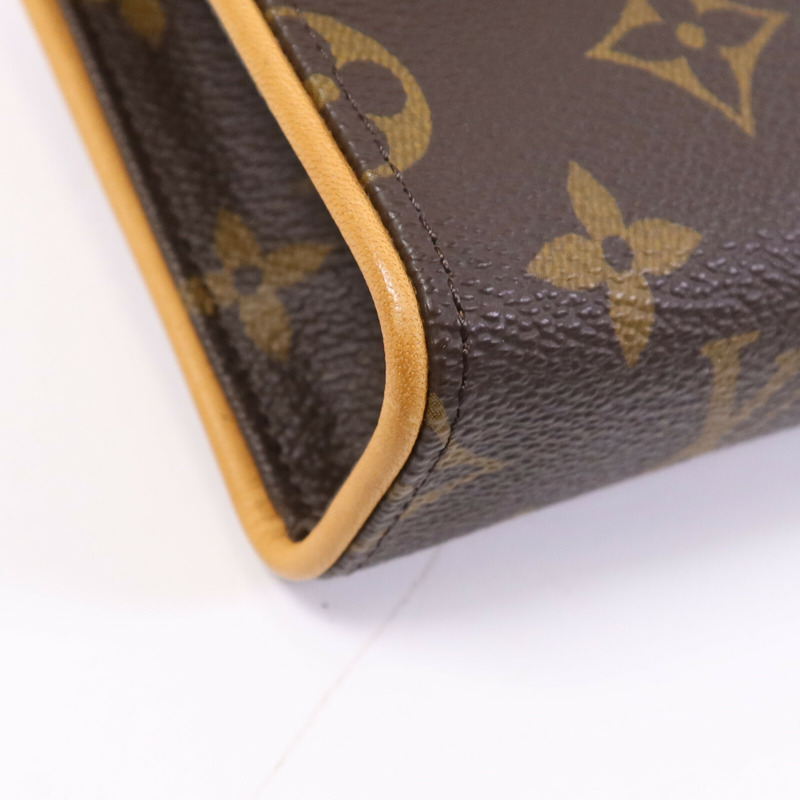 LOUIS VUITTON Monogram Pochette Florentine金扣腰包棕色-5