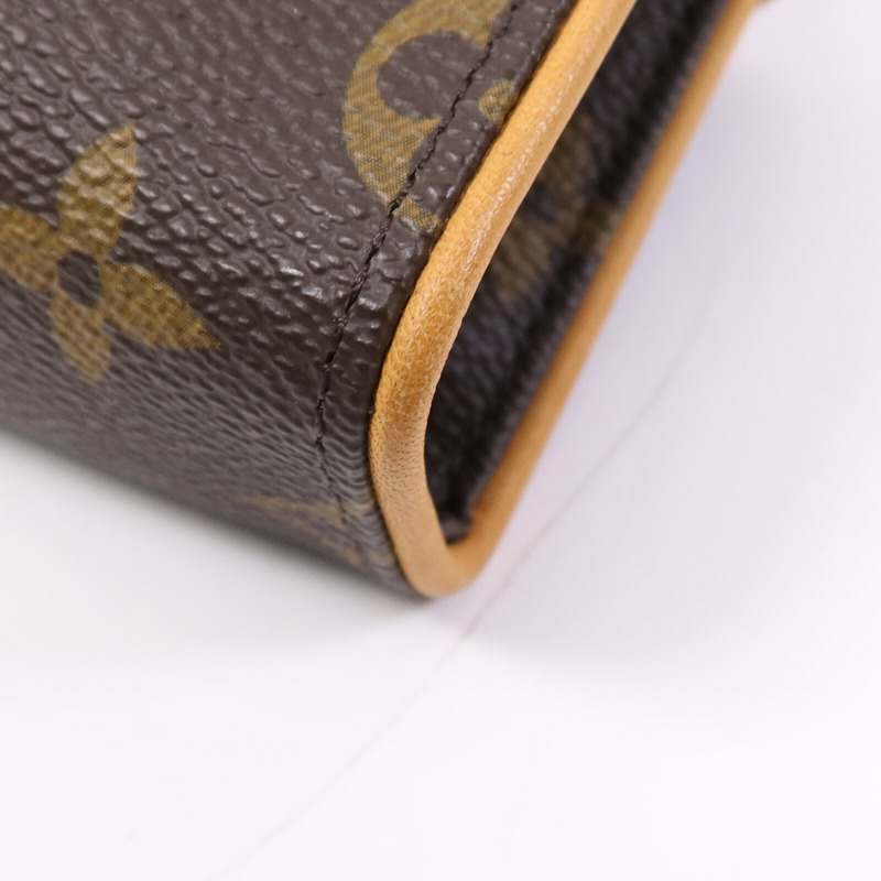 LOUIS VUITTON Monogram Pochette Florentine金扣腰包棕色-6