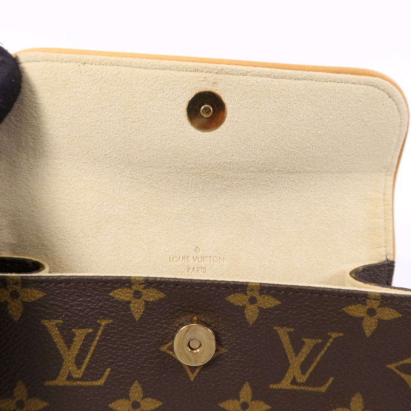 LOUIS VUITTON Monogram Pochette Florentine金扣腰包棕色-9