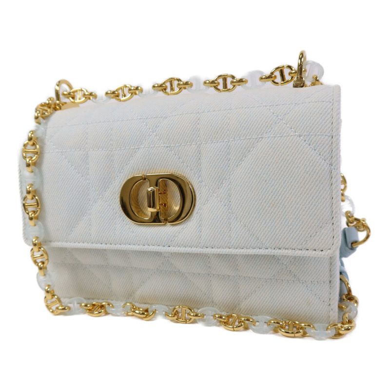 Dior Denim Miss Caro Chain Shoulder金扣鏈帶肩背袋-2