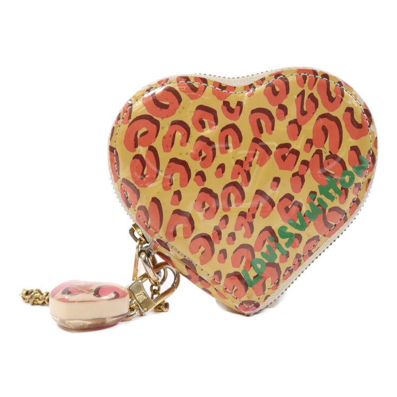 LOUIS VUITTON Vernis Leopard Porte Monnaie Coeur Broncorail金扣零錢包-0