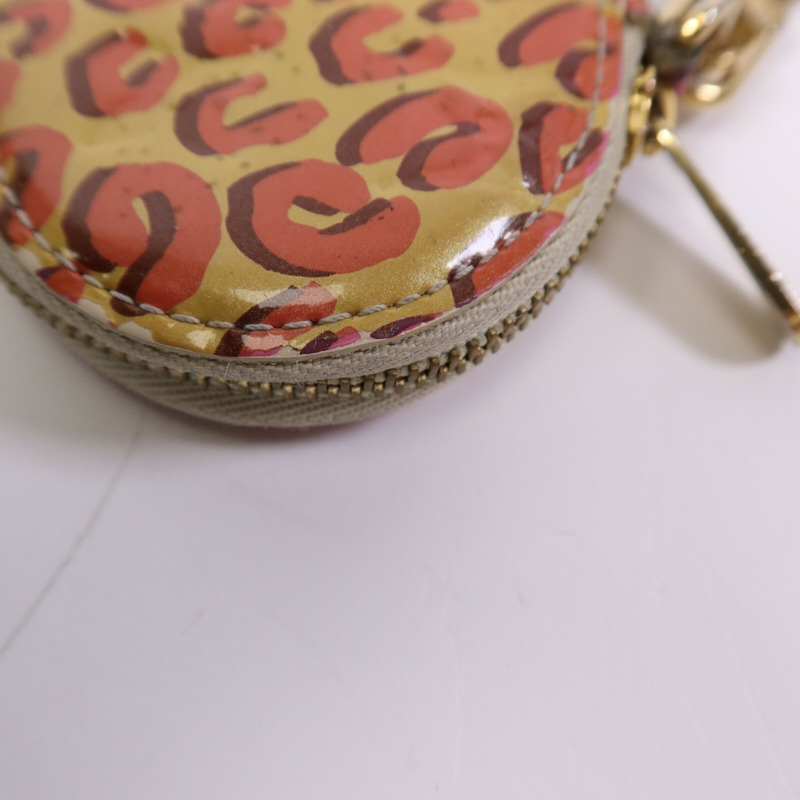 LOUIS VUITTON Vernis Leopard Porte Monnaie Coeur Broncorail金扣零錢包-12