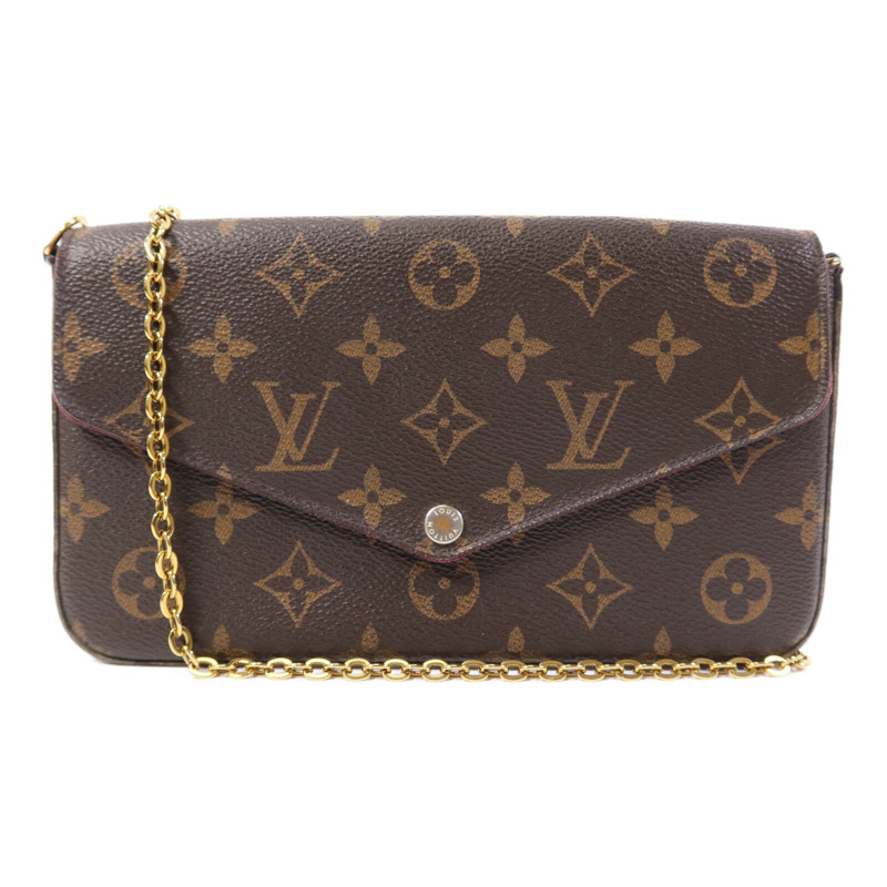 LOUIS VUITTON Monogram Pochette Felicie金扣鏈帶肩背袋-0