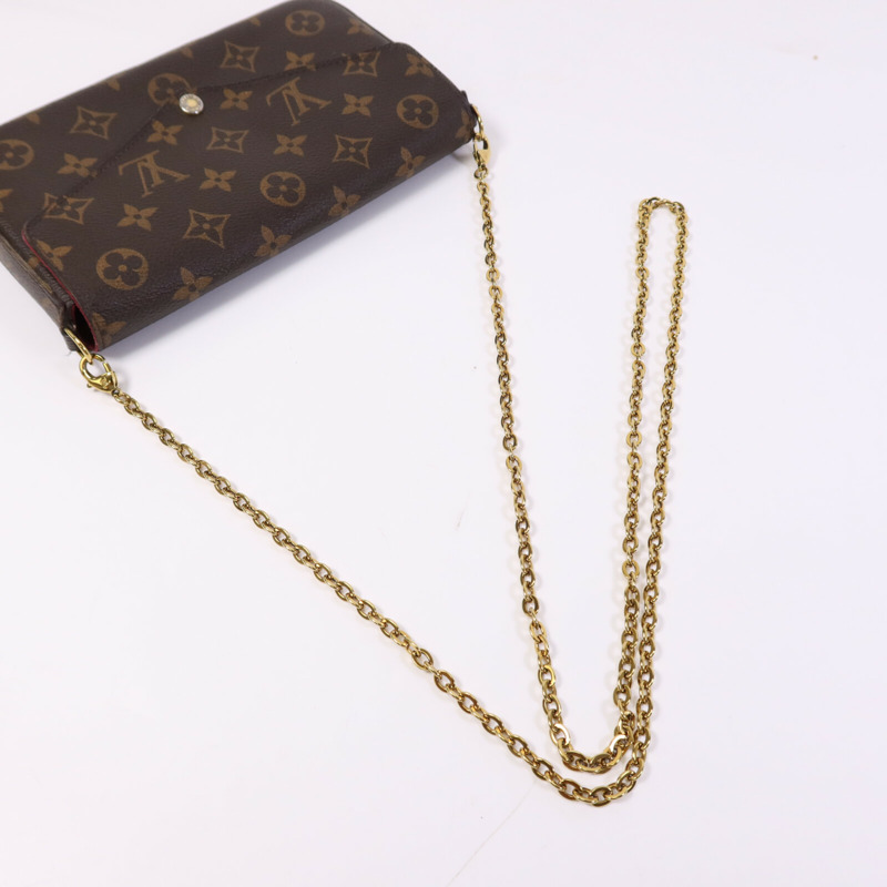 LOUIS VUITTON Monogram Pochette Felicie金扣鏈帶肩背袋-6