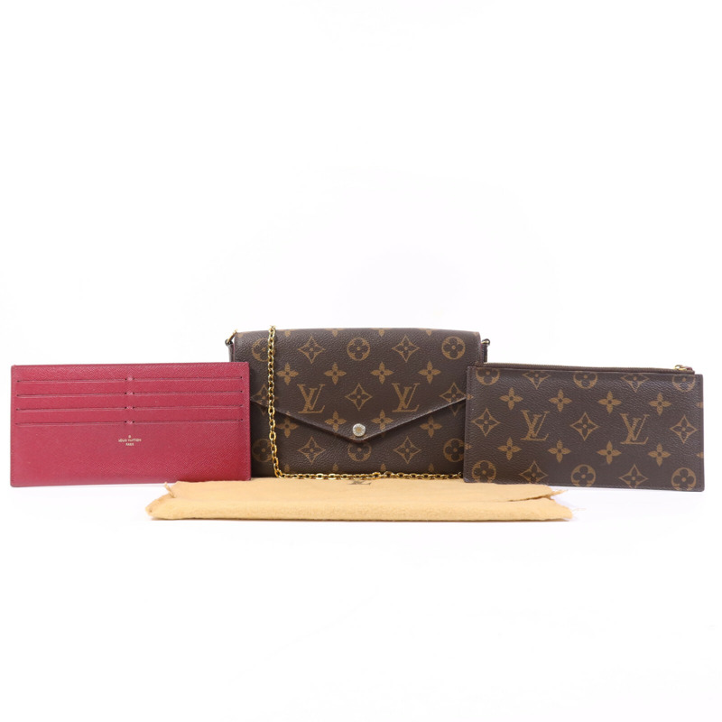 LOUIS VUITTON Monogram Pochette Felicie金扣鏈帶肩背袋-7