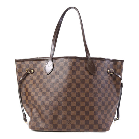 LOUIS VUITTON Damier Neverfull MM金扣手挽袋