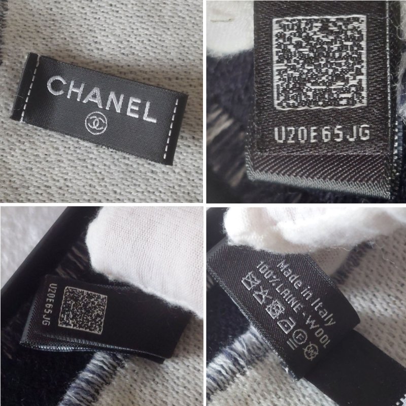 CHANEL香奈兒 🎀現貨 🎀 24K雙色撞色/拼色圍巾~(近新品)-34