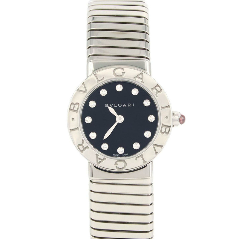 寶格麗 Tubogas 12P 中型 BBL262TS BBL262TBSS 12 不鏽鋼石英錶-0