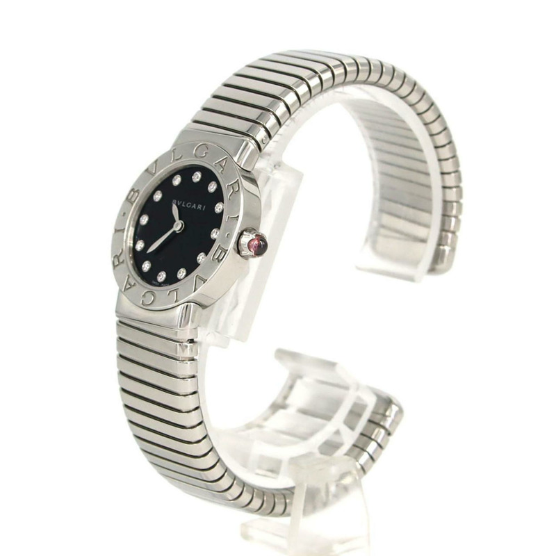 寶格麗 Tubogas 12P 中型 BBL262TS BBL262TBSS 12 不鏽鋼石英錶-1