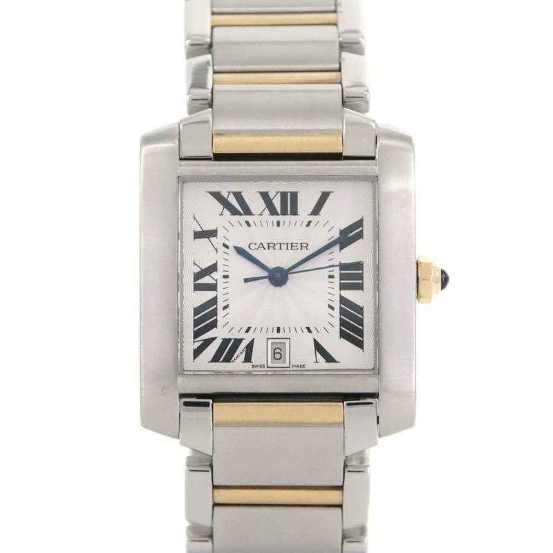 卡地亞 Tank Française LM 雙色腕錶 W51005Q4 SSxYG 自動腕錶-0