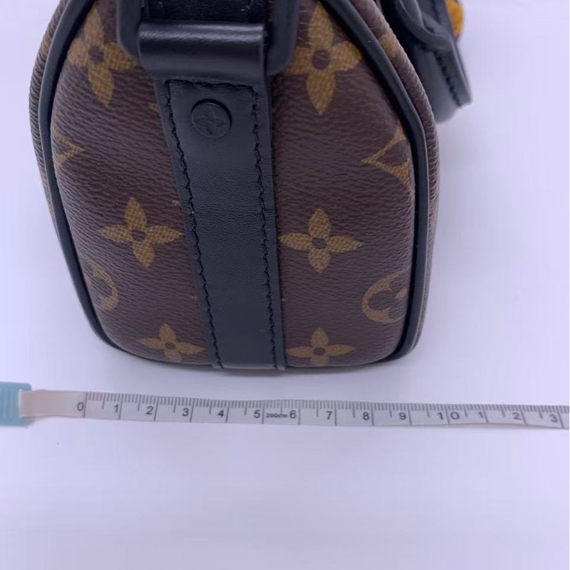 Vuitton/路易威登 LV Keepall Nano猴子包,限量秀款,老花帆布配橙色拉鍊,肩帶可調節,尺寸21x12.5x6cm-10