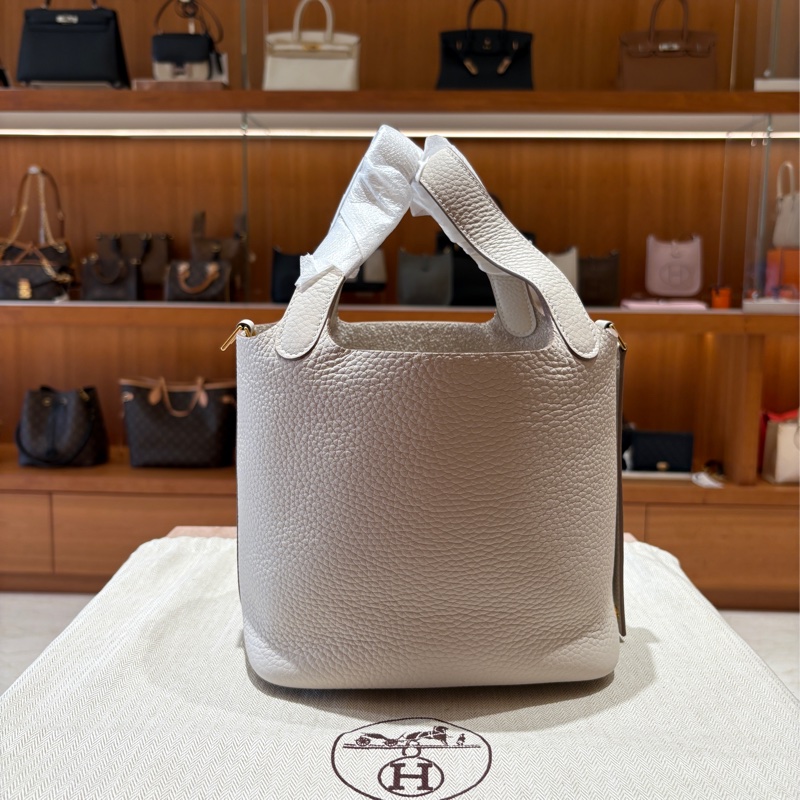 【氣質奶白色、金扣超稀有】Hermès Picotin 18 手提包｜冰川白 TC 牛皮｜K刻2025最新年款＋完整配件-1