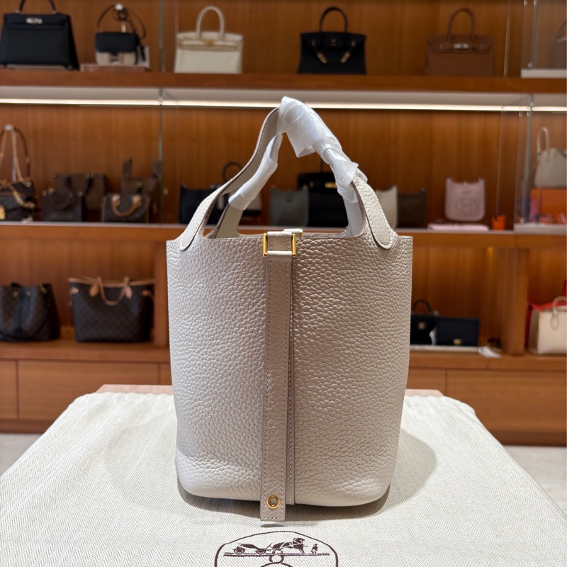 【氣質奶白色、金扣超稀有】Hermès Picotin 18 手提包｜冰川白 TC 牛皮｜K刻2025最新年款＋完整配件-2