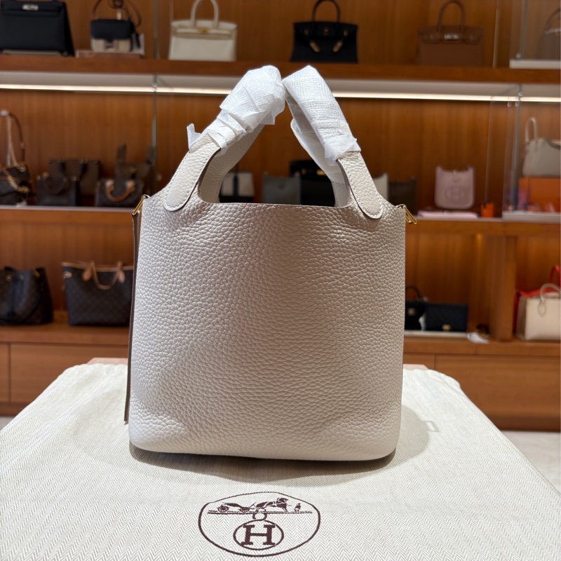 【氣質奶白色、金扣超稀有】Hermès Picotin 18 手提包｜冰川白 TC 牛皮｜K刻2025最新年款＋完整配件-3