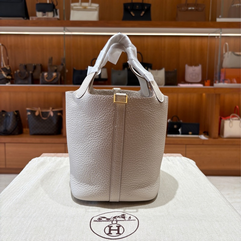 【氣質奶白色、金扣超稀有】Hermès Picotin 18 手提包｜冰川白 TC 牛皮｜K刻2025最新年款＋完整配件-4
