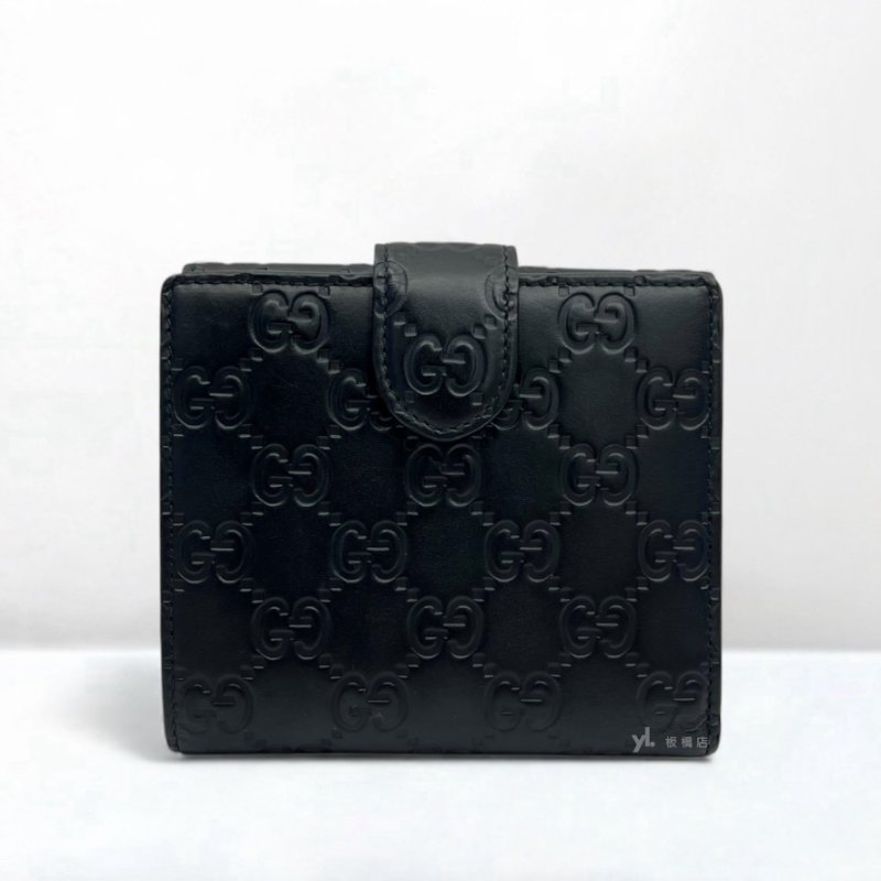 GUCCI短夾 Sarah黑色牛皮 GG Marmont扣式短夾 369676-3