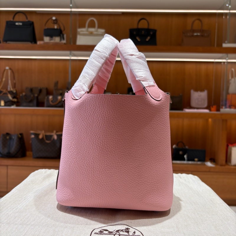 【夢幻櫻花粉、銀扣甜而不膩】Hermès Picotin 18 手提包|TC小牛皮|W刻 2024年份+原廠全配-1