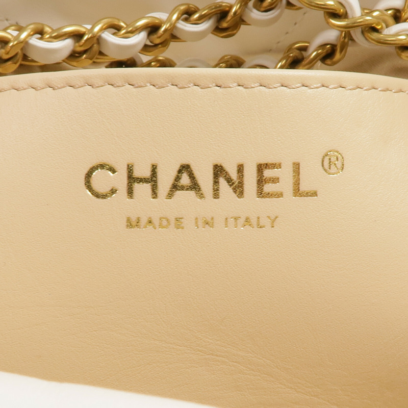 CHANEL 牛皮皮革Mini 22金扣手挽肩背兩用袋-12