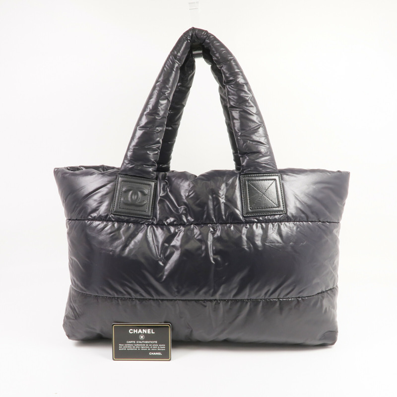 CHANEL 尼龍Coco Cocoon Large銀扣手挽袋-14