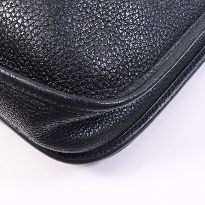 HERMES Clemence皮革Evelyne PM金扣肩背袋Noir-4