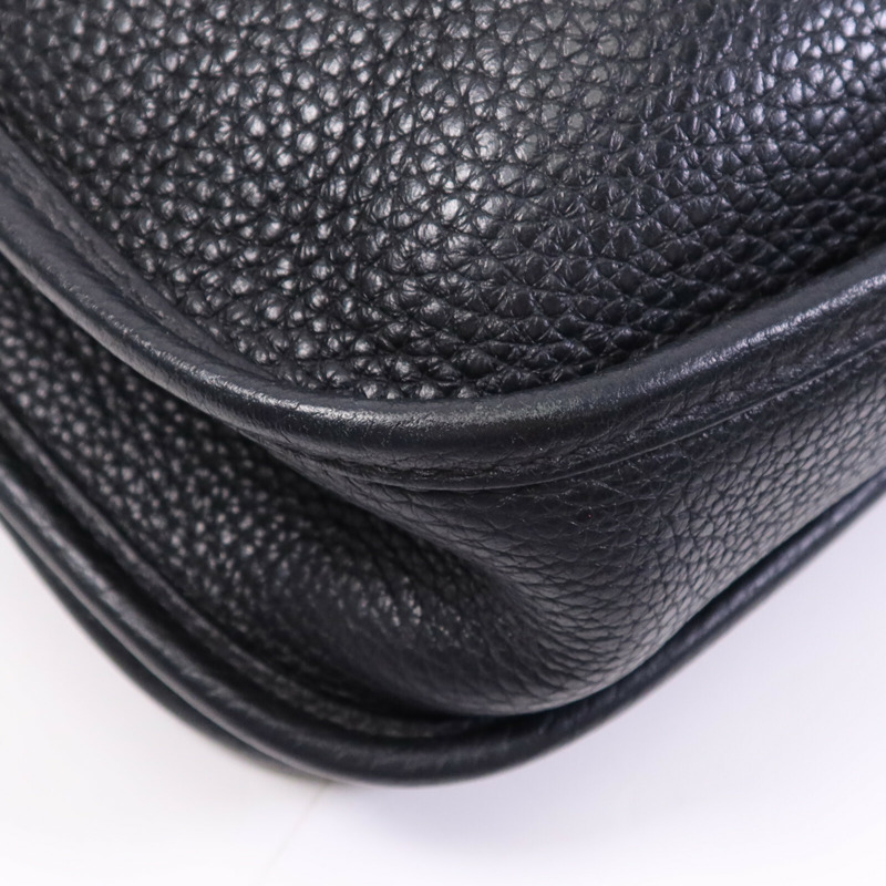 HERMES Clemence皮革Evelyne PM金扣肩背袋Noir-5