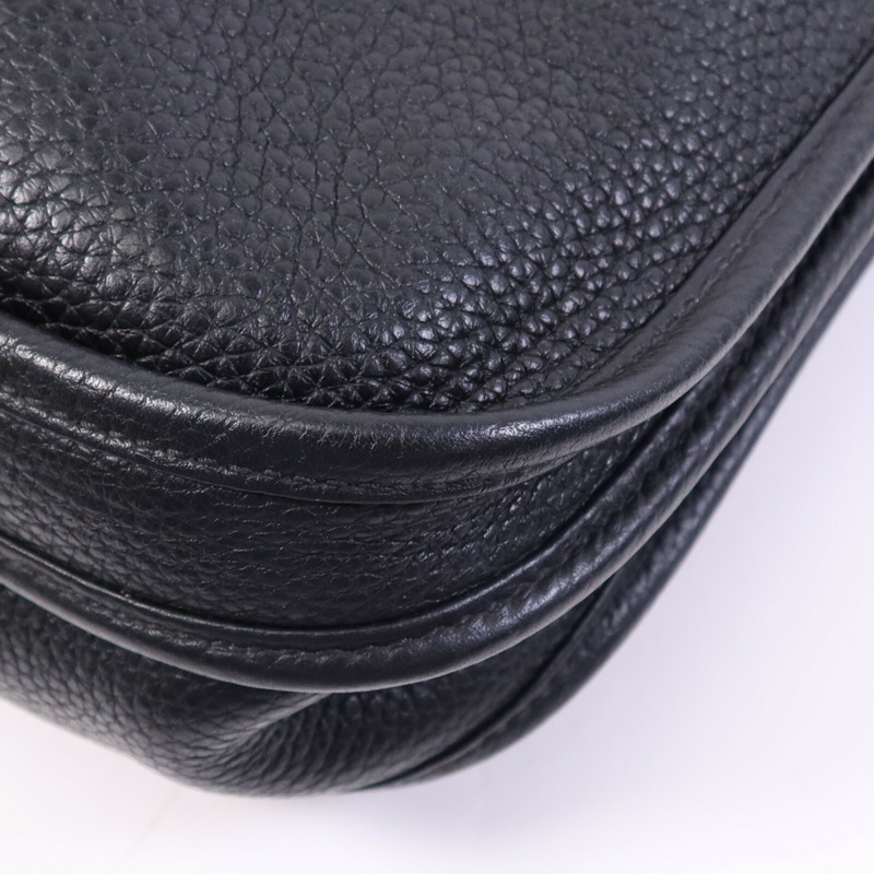 HERMES Clemence皮革Evelyne PM金扣肩背袋Noir-6