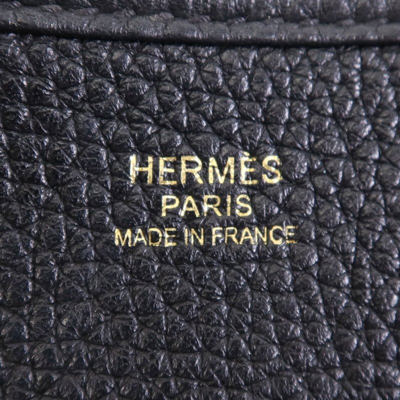 HERMES Clemence皮革Evelyne PM金扣肩背袋Noir-10
