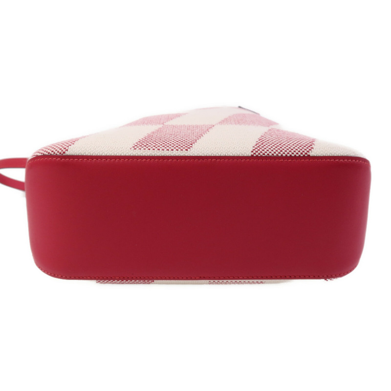 HERMES Toile H帆布Biais 27手挽肩背兩用袋Framboise-3