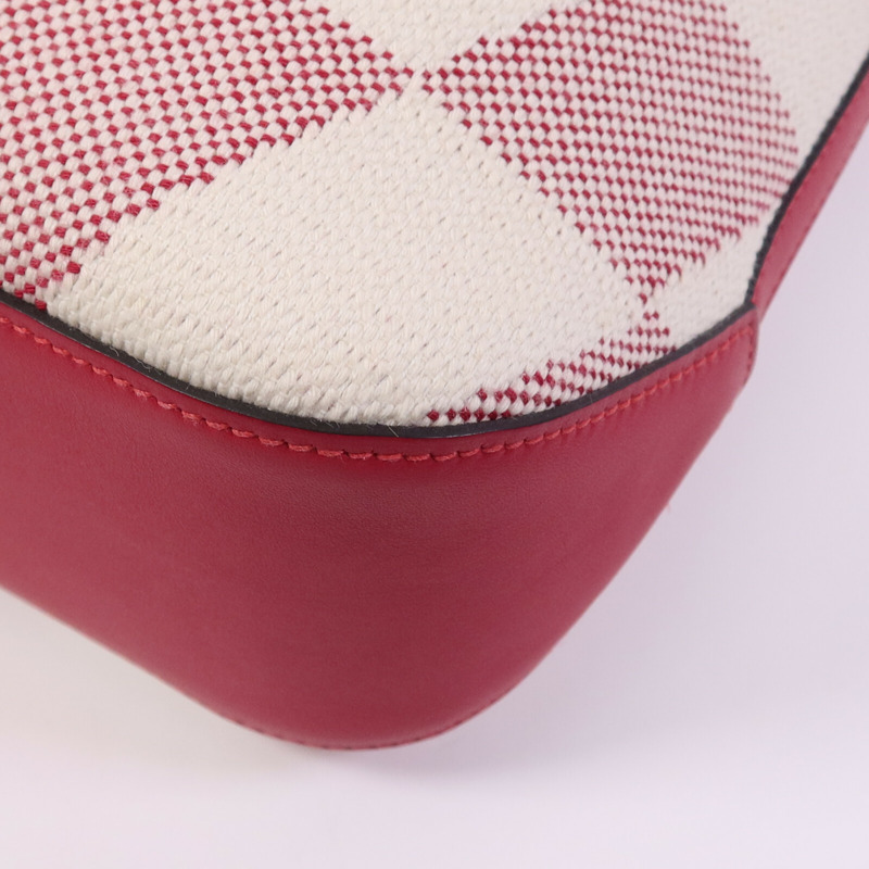 HERMES Toile H帆布Biais 27手挽肩背兩用袋Framboise-4