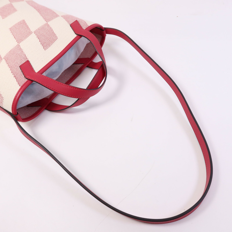 HERMES Toile H帆布Biais 27手挽肩背兩用袋Framboise-8