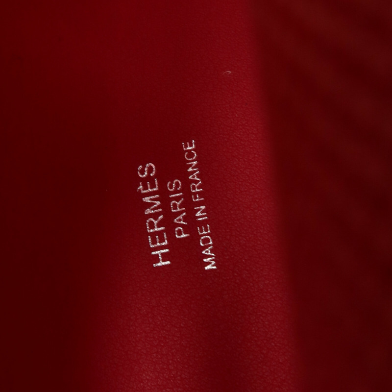 HERMES Toile H帆布Biais 27手挽肩背兩用袋Framboise-10