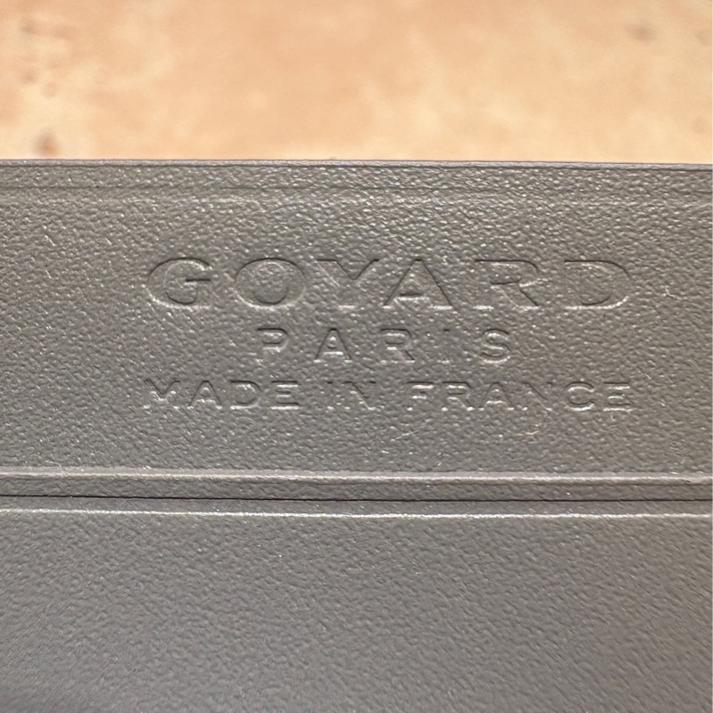 【霧感灰皮、極簡俐落設計】Goyard St. Sulpice 卡夾|灰色帆布皮革|附原盒原卡-3