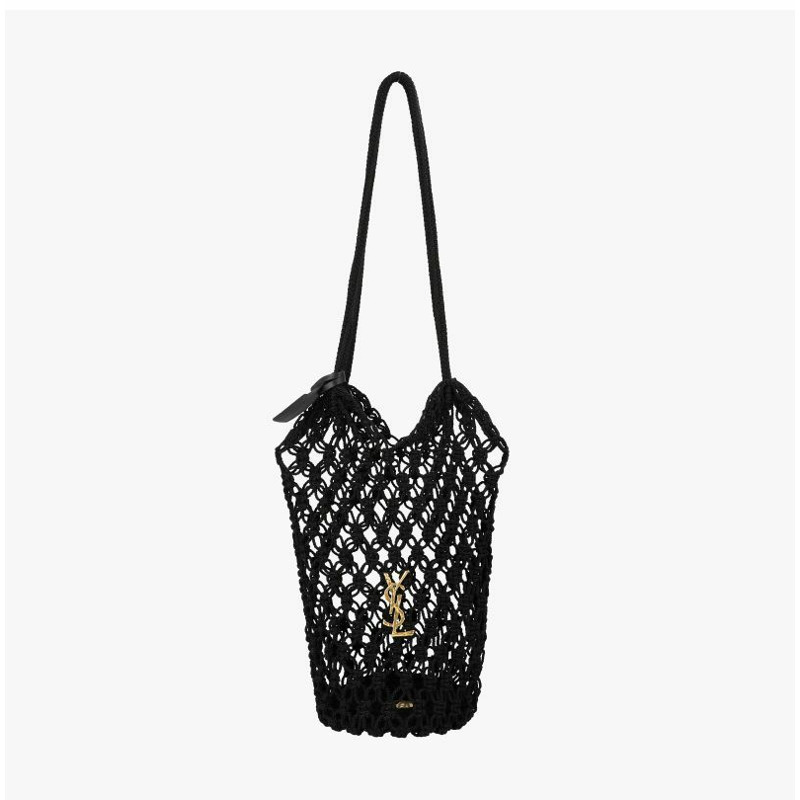 SAINT LAURENT Cassandra Monogram 金色鉤編大手提包 841473 GAAFU 1000-1