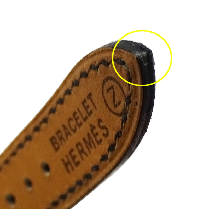 愛馬仕 Kelly 女士石英腕錶,QZ GP,皮革錶帶,金色錶盤,黑色錶殼,○Z-7