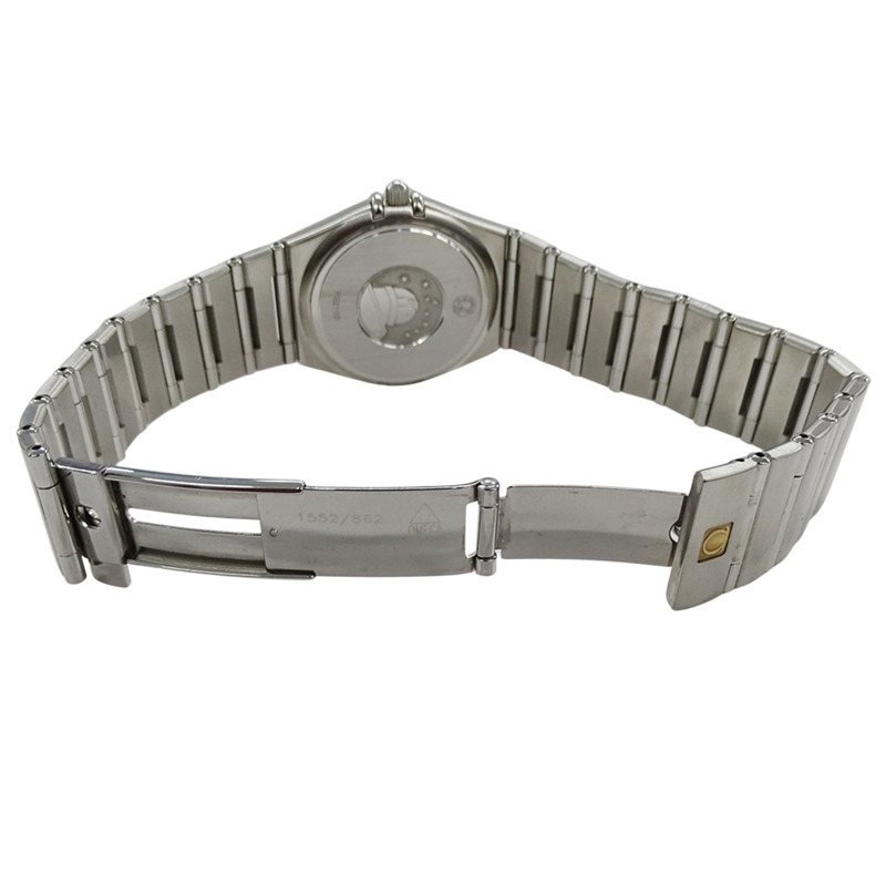 歐米茄星座系列 1512.30 男士腕錶,日期顯示,石英機芯,QZ,不鏽鋼錶殼,銀色,白色,拋光-3