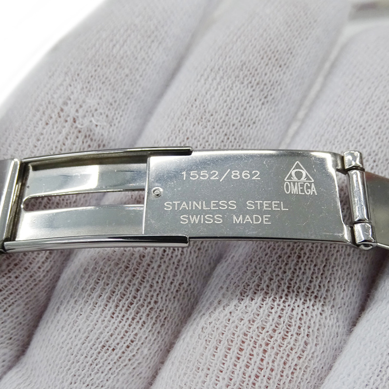 歐米茄星座系列 1512.30 男士腕錶,日期顯示,石英機芯,QZ,不鏽鋼錶殼,銀色,白色,拋光-4