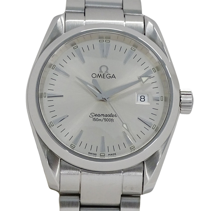 歐米茄海馬系列Aqua Terra 2518.30男士腕錶,150公尺防水,日期顯示,石英機芯,不鏽鋼錶殼,銀色,拋光處理-1
