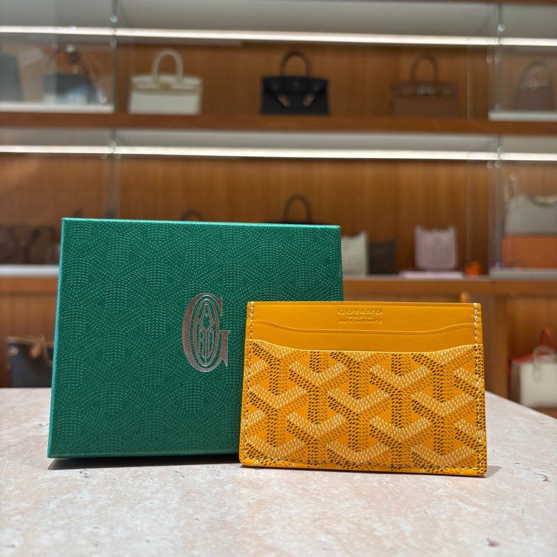 【亮眼黃皮、輕巧實用必備】Goyard St. Sulpice 卡夾|黃色帆布皮革|附原盒原卡-1