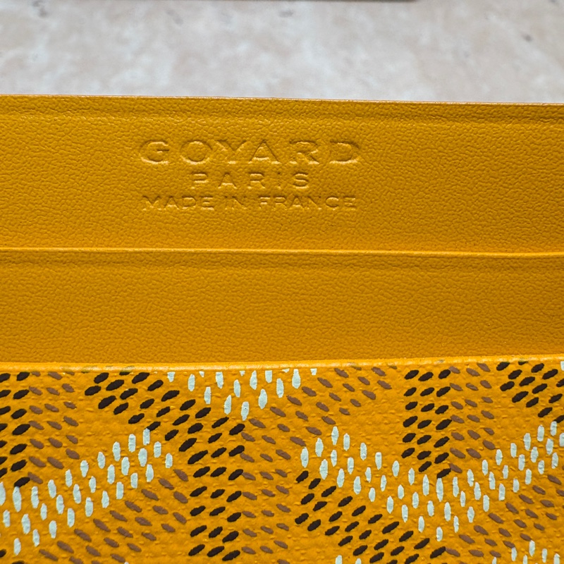 【亮眼黃皮、輕巧實用必備】Goyard St. Sulpice 卡夾|黃色帆布皮革|附原盒原卡-2