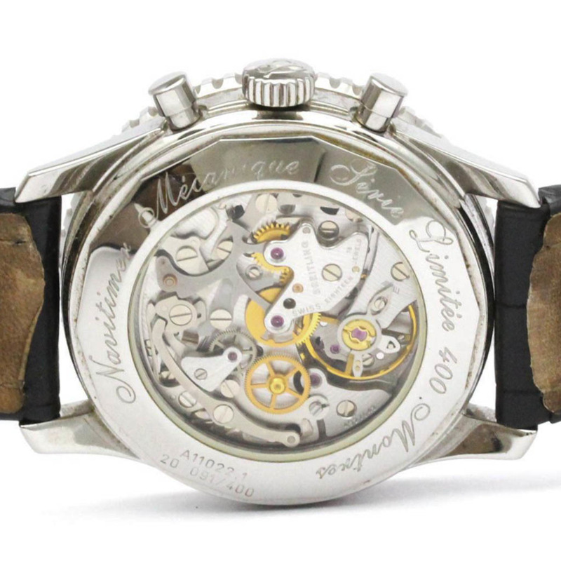 百年靈 Navitimer 精鋼皮錶帶男士腕錶 A11022.1 拋光款-6