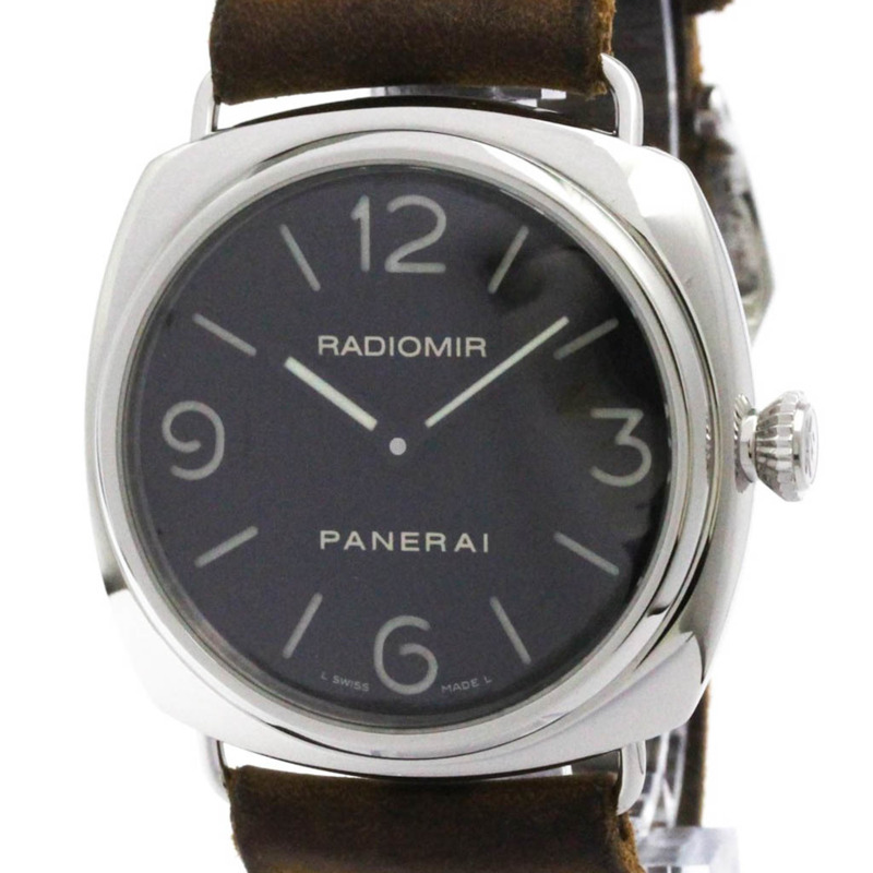 沛納海 Radiomir Base 訂製款鑲鑽精鋼男士腕錶 PAM00210 拋光-0