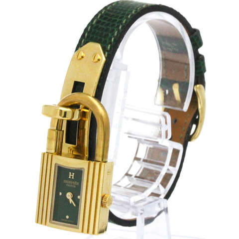 愛馬仕 Kelly 女士腕錶，鍍金皮革錶帶，石英機芯