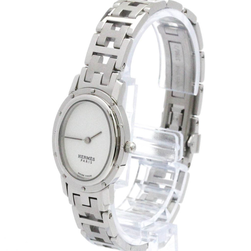 愛馬仕 Clipper 橢圓形不鏽鋼女士腕錶 CO1.210 拋光款-1