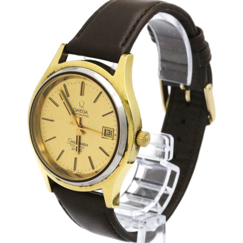 歐米茄海馬系列 Cosmic 2000 Cal 1012 鍍金男士腕錶 166.128-1