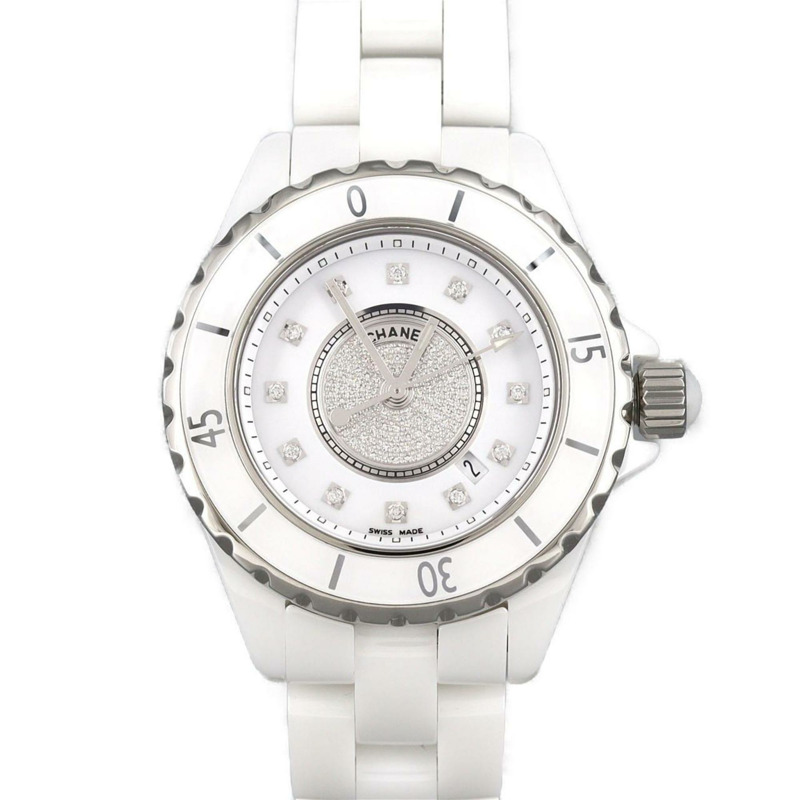 香奈兒 J12 33毫米陶瓷錶殼,中央鑲嵌12顆寶石,H2123石英錶-0